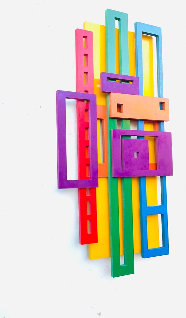 David Garcia - 雕塑, Sinfonía de color - NO Reserve - 84 cm - 木材 Dm - 2025 #2.1