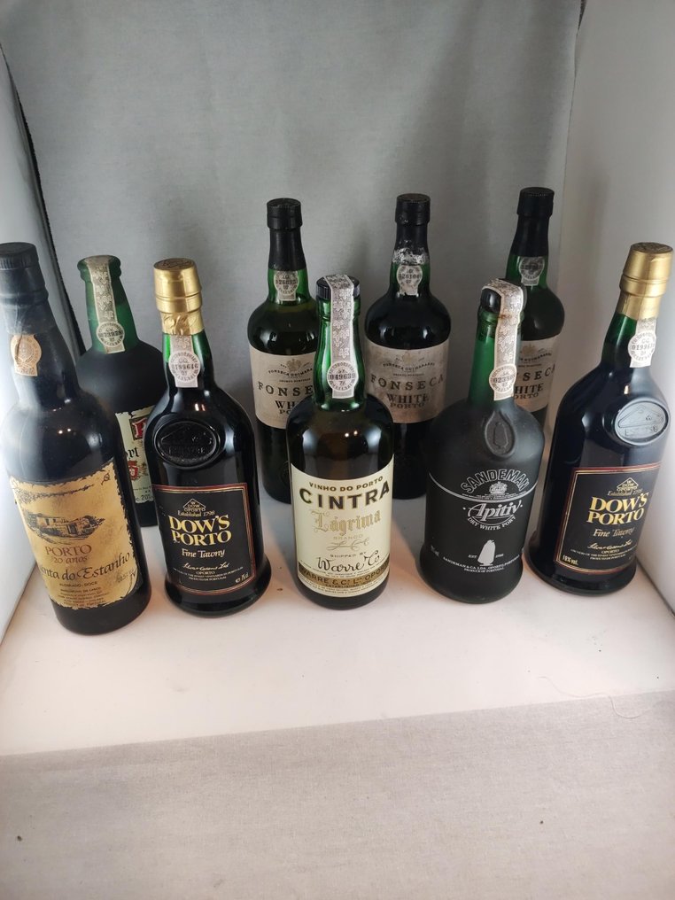 Mixed Port: Fonseca White, Warre Cintra Lagrima, Sandeman, Dow's, Silva Reis & Quinta do Estanho - Douro - 9 Flaschen (0,7 l) #1.0