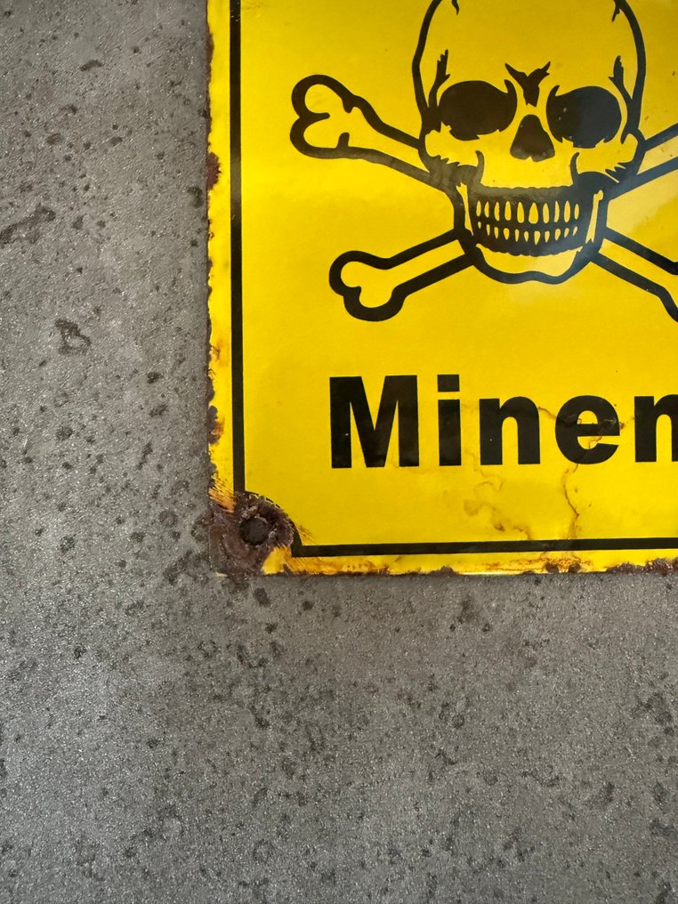 注意地雷！ - World War II - 珐琅标志 - 搪瓷, 金属 #2.1