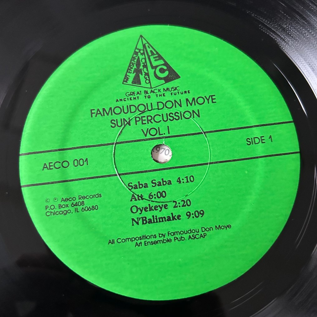 Famoudou Don Moye - Sun Percussion Volume One (SIGNED by Don Moye) - Single Vinyl Record - 1st Pressing - 1975 #3.2