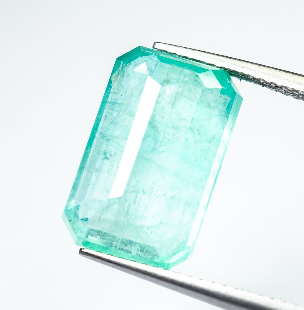 No reserve price Emerald - 9.84 ct - Bellerophon Gemlab - Bluish Green (Nigeria) #4.3