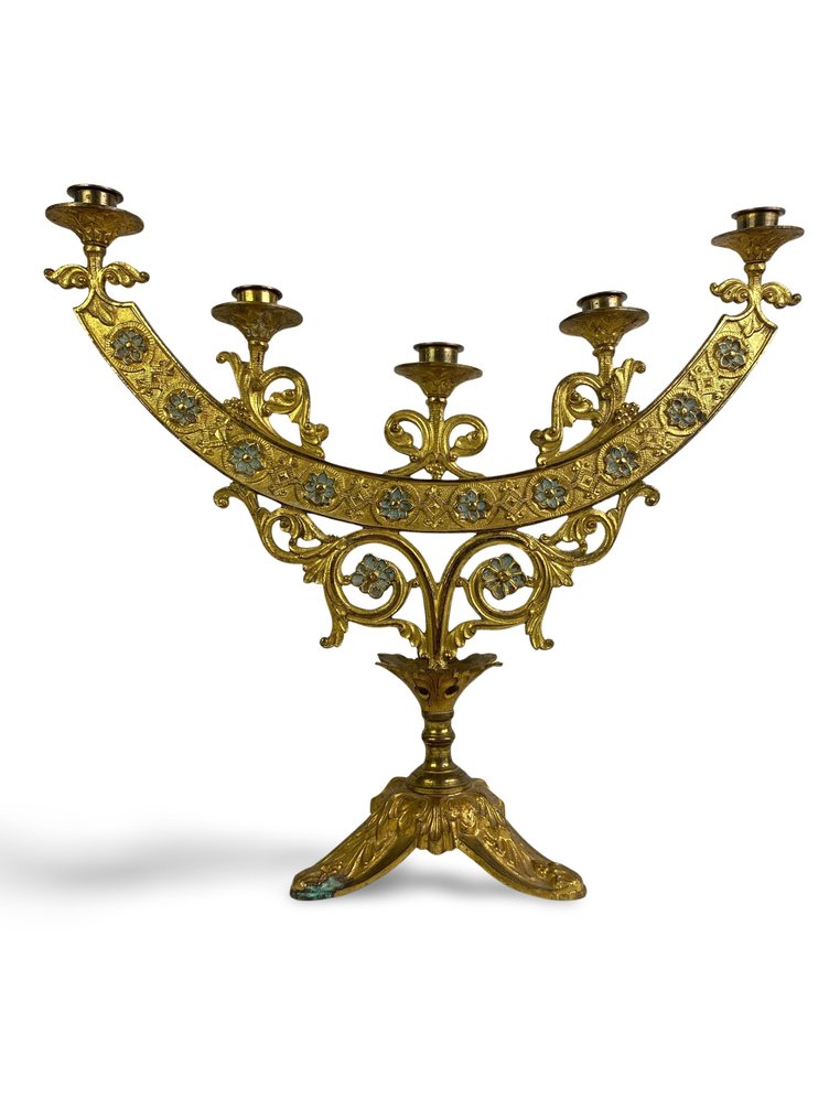 Candelabrum - Gilt bronze - Height 42cm - 19th century #1.0