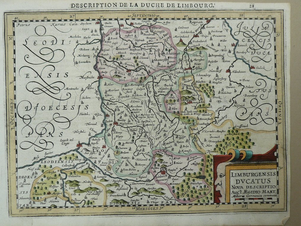 Alankomaat - Limburg, Maastricht, Sittard, Luik, Aachen; Petrus Kaerius / J.E. Cloppenburg - Limburgensis Ducatus - 1632 #1.0