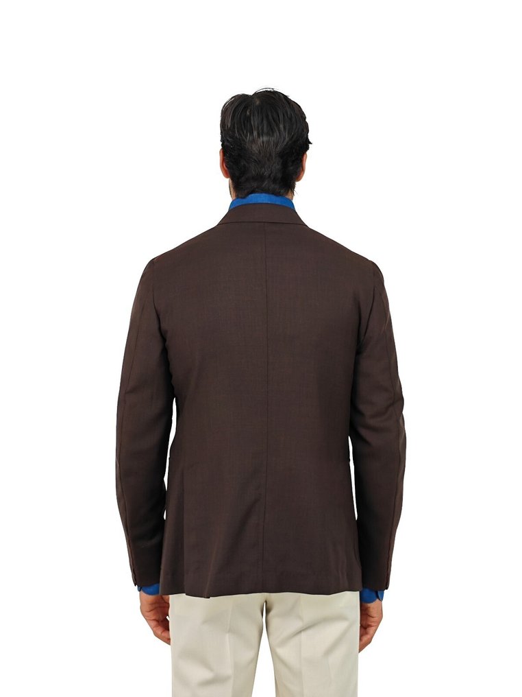 ISAIA NAPOLI RRP 4850€ Dark Brown Hand-Sewn Sport Coat Wool 8R - 50 IT - Blazer - New with tags #2.1