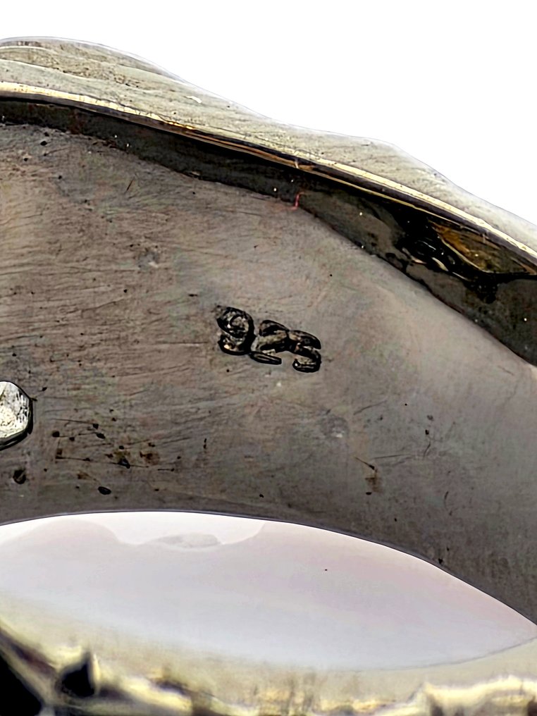 χωρίς τιμή ασφαλείας - Δαχτυλίδι Ασημί Χαλκηδόνιος - Βιολογική υφή #4.3