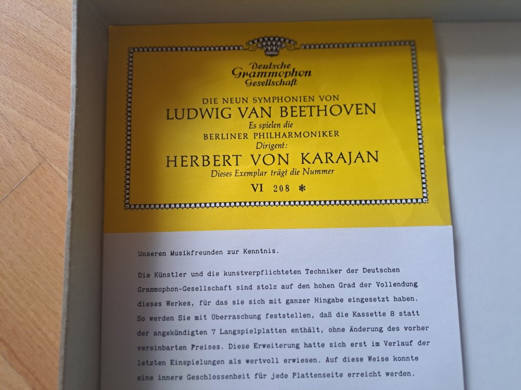 Beethoven, Herbert von Karajan - 9 Symphonien - Limited numbered box set with 8 x records - #208 - Multiple titles - LP Box set - 1st Pressing - 1962 #3.2