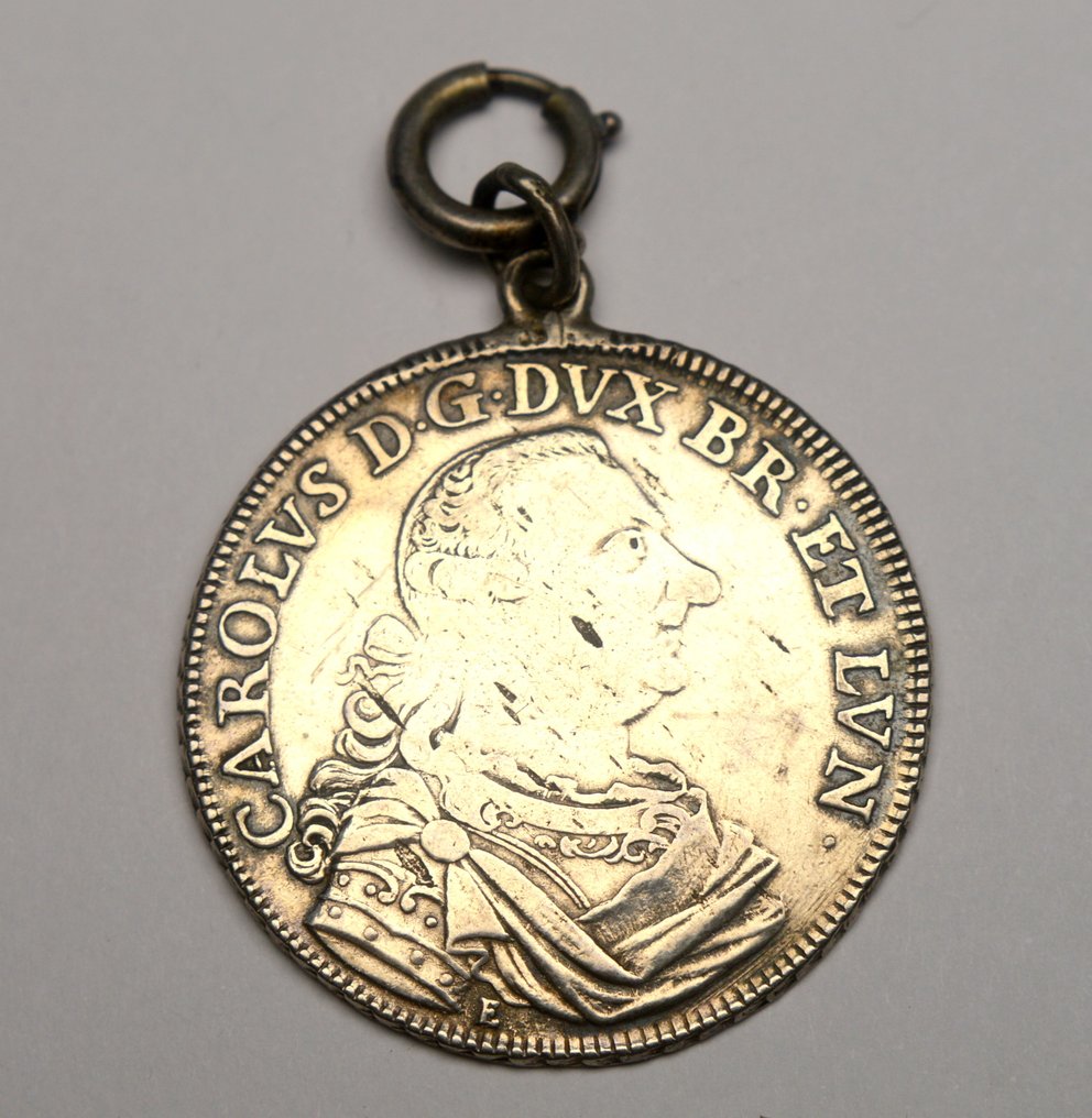 德國，布倫瑞克-沃爾芬比特爾親王國 2/3 Thaler (taler) 1764 - Charles I (Karl I) - pendant  (沒有保留價) #2.1