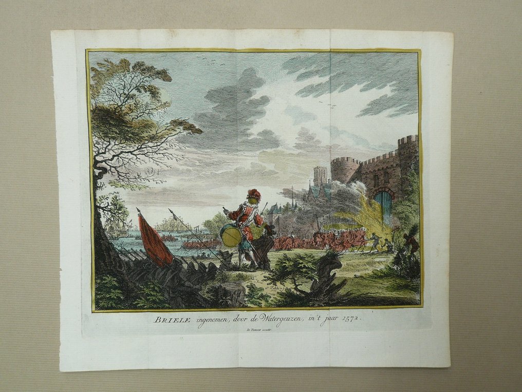 Netherlands - Den Briel; Isaac Tirion - Briele ingenomen door de Watergeuzen (...) - 1761-1780 #1.0