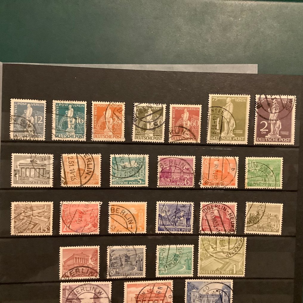 Berlin 1949 - 5 full emissions with UPU, monetary reform, and green printing. - Michel 35/70 #3.2