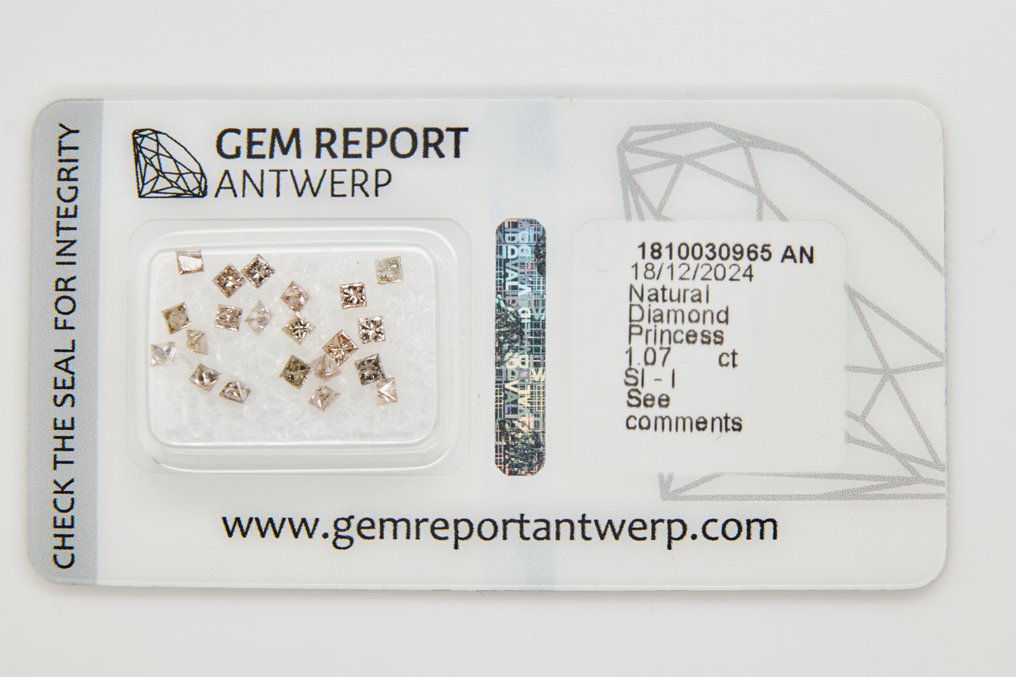 沒有保留價 - 21 pcs 鑽石  (天然)  - 1.07 ct - 長方形 - SI1, SI2, I1, I2, I3 - Gem Report Antwerp (GRA) #1.0