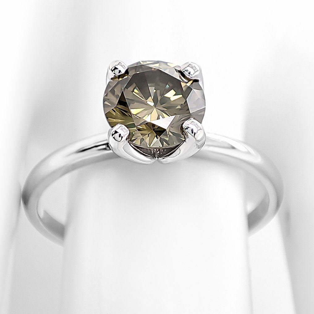 χωρίς τιμή ασφαλείας - Δαχτυλίδι - 14 καράτια Λευκός χρυσός - 1.12ct. tw. Διαμάντι (Φυσικού χρώματος) - Πιστοποιητικό IGI #1.0