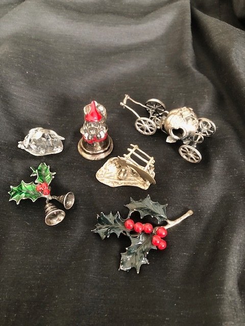 Φιγούρα μινιατούρα - set argento a tema natalizio  (6) - .925 silver, .800 silver #1.0