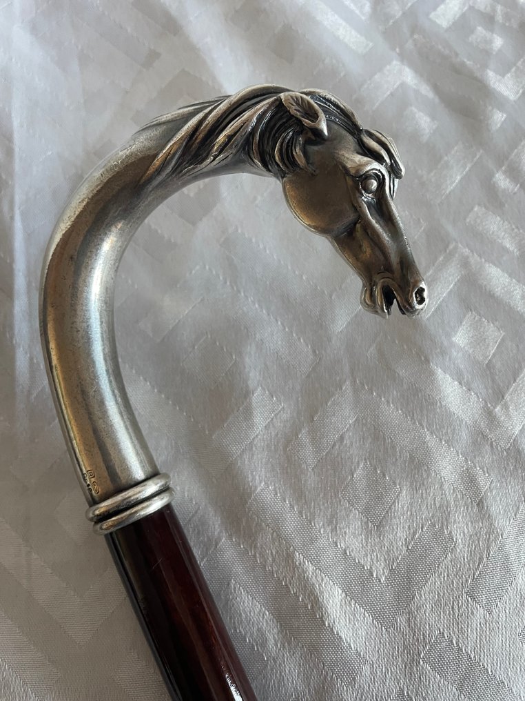 Μπαστούνι - Ξύλο, Ορείχαλκος, ασημένια πλαστικοποίηση - Cavallo - Art Nouveau #2.1