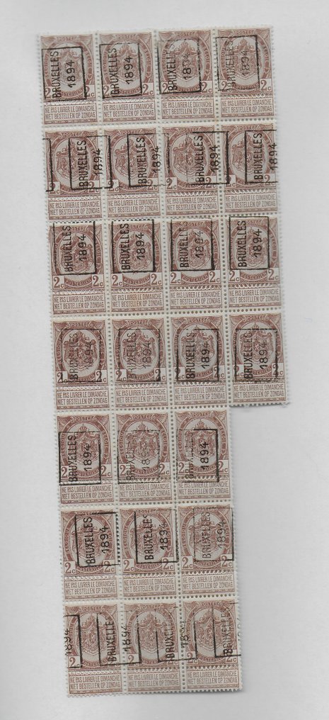 Belgia 1894/1930 - Colecție de calibrări Preo #1.0