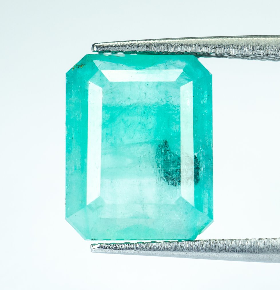χωρίς τιμή ασφαλείας Σμαράγδι - 6.94 ct - Bellerophon Gemlab - Μπλε-πράσινο (Νιγηρία) #1.0