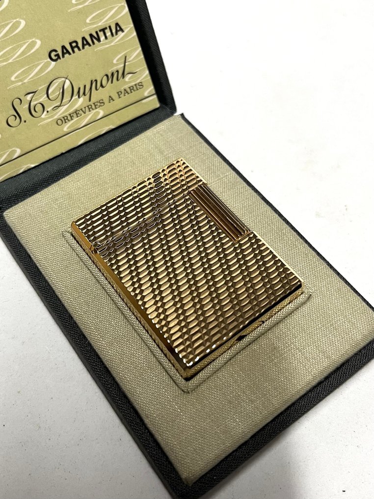 S.T. Dupont - NOS - L1 BS gold plated - lignes et baguettes obliques - Isqueiro - Banhado a ouro #2.1