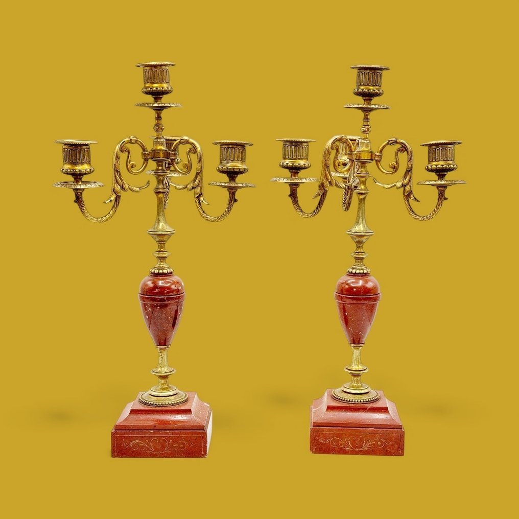 Candelabrum Napoleon III (2) - Bronze, Marble #1.0