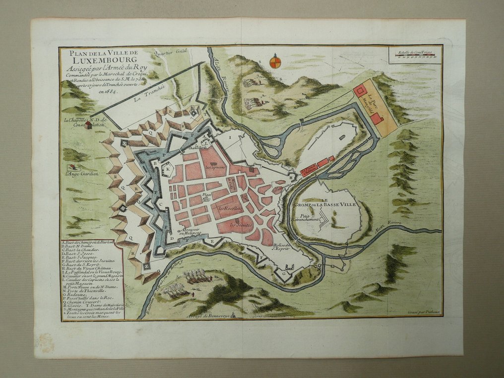 卢森堡 - 卢森堡; Putaux - Plan de la ville de Luxembourg assiegée par l'Armée du Roy - 1681-1700 #1.0