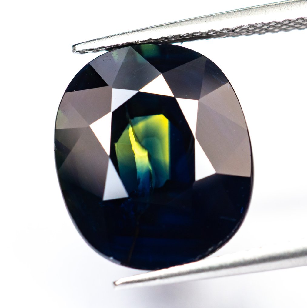 Fără preț de rezervă Safir - 12.67 ct - Bellerophon Gemlab - Albastru profund verzui #2.1