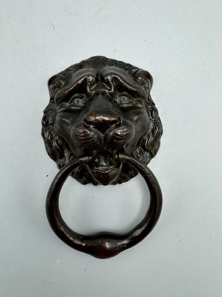 Door knocker - Bronzen deurklopper – Leeuwenkop - 1930-1940 #1.0