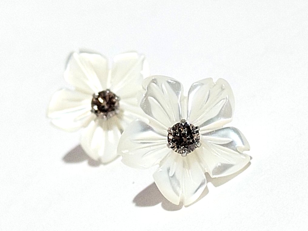 χωρίς τιμή ασφαλείας - Σκουλαρίκια Πλατίνα -  0.20ct. tw. Διαμάντι (Φυσικό)  #1.0