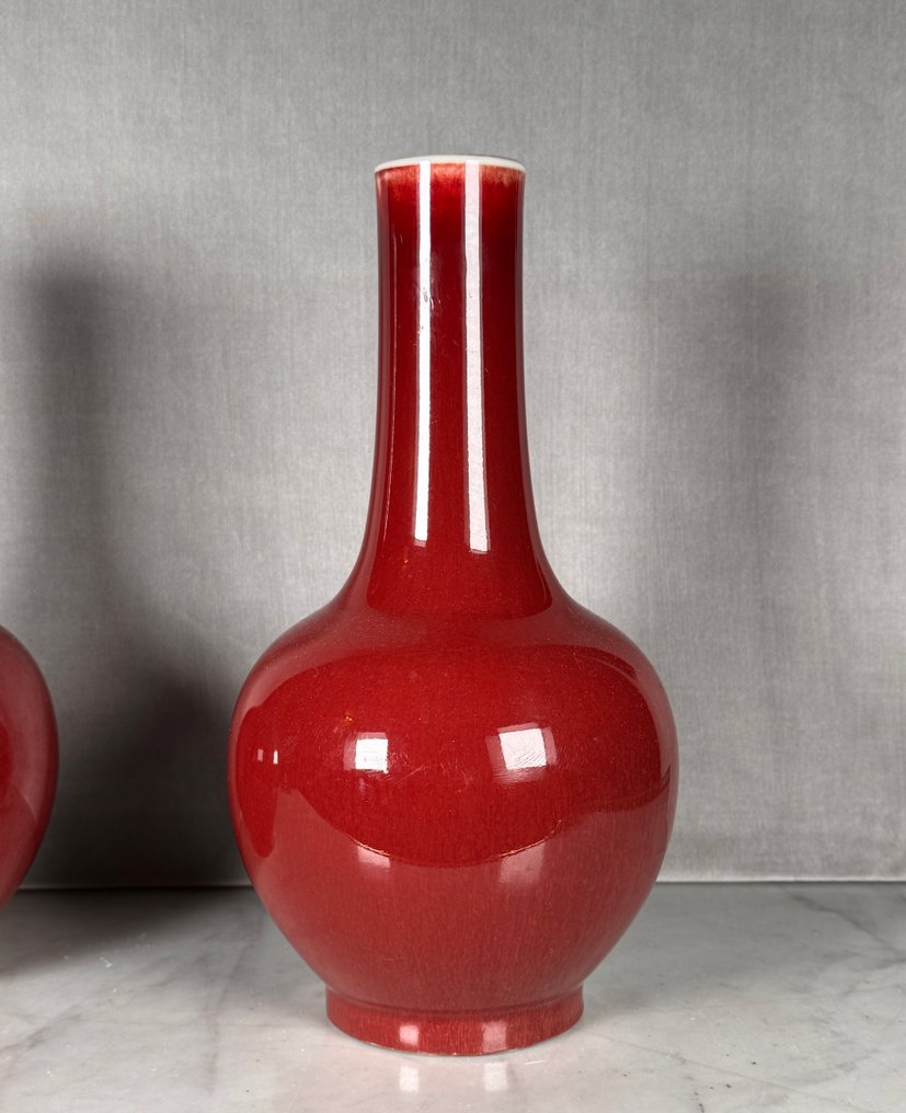 花瓶 - 瓷 - 中国 - Republic period (1912-1949) - 一对 flambé 花瓶 #2.1