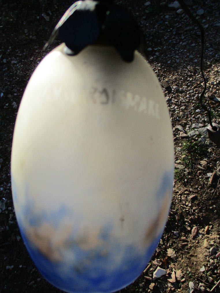 Müller Frères - Lampe - Art Déco. Tulipan glass signert G.V. DE CROISMARE. Fer Forgé ca. 1935 #2.1