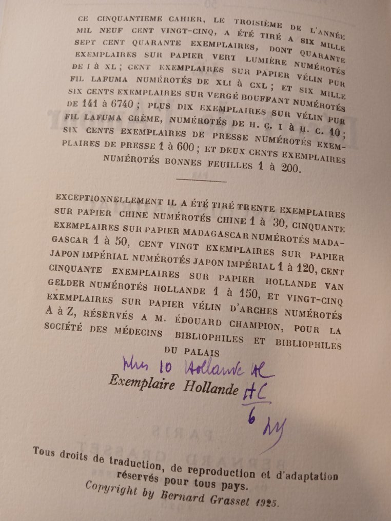 François Mauriac - Le Désert de l'Amour [exemplaire sur Hollande numéroté] - 1925 #1.0