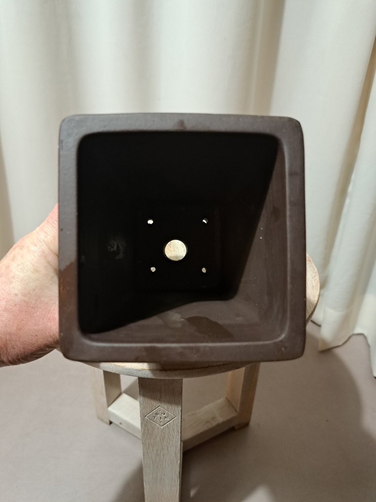 盆栽盆 - 11x11x17厘米 - 未上釉 - 高度 (树干): 0 cm - 深度 (树干): 0 cm - 未知 #2.1