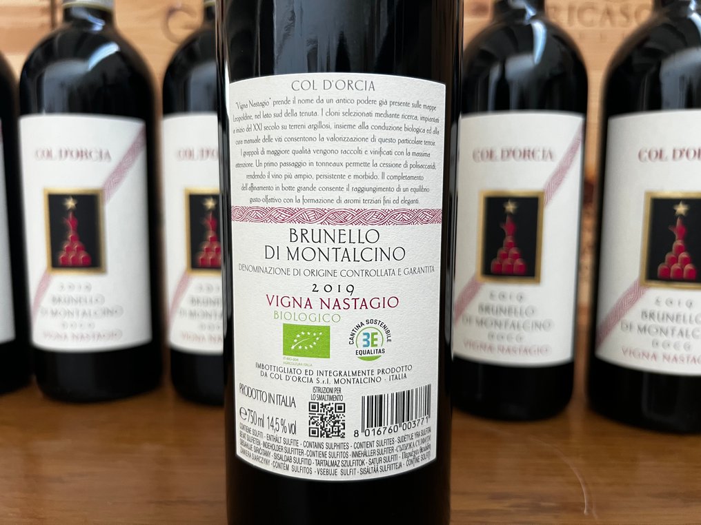 2019 Tenuta Col d'Orcia "Vigna Nastagio" - Μπρουνέλο ντι Μονταλσίνο DOCG - 6 Bottles (0.75L) #1.0