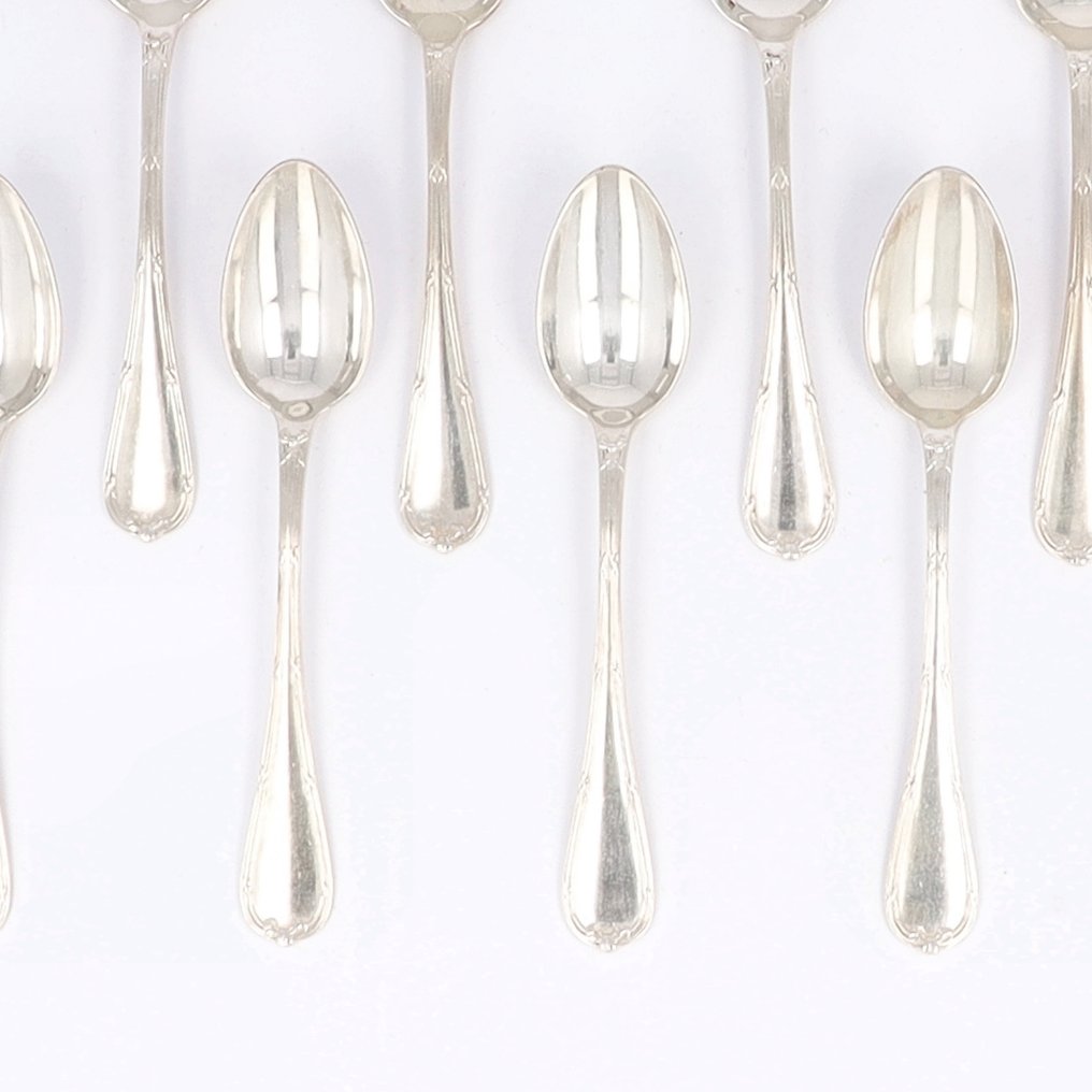 Christofle - Model Rubans - Κουταλάκι του γλυκού (12) - Επάργυρο #2.1