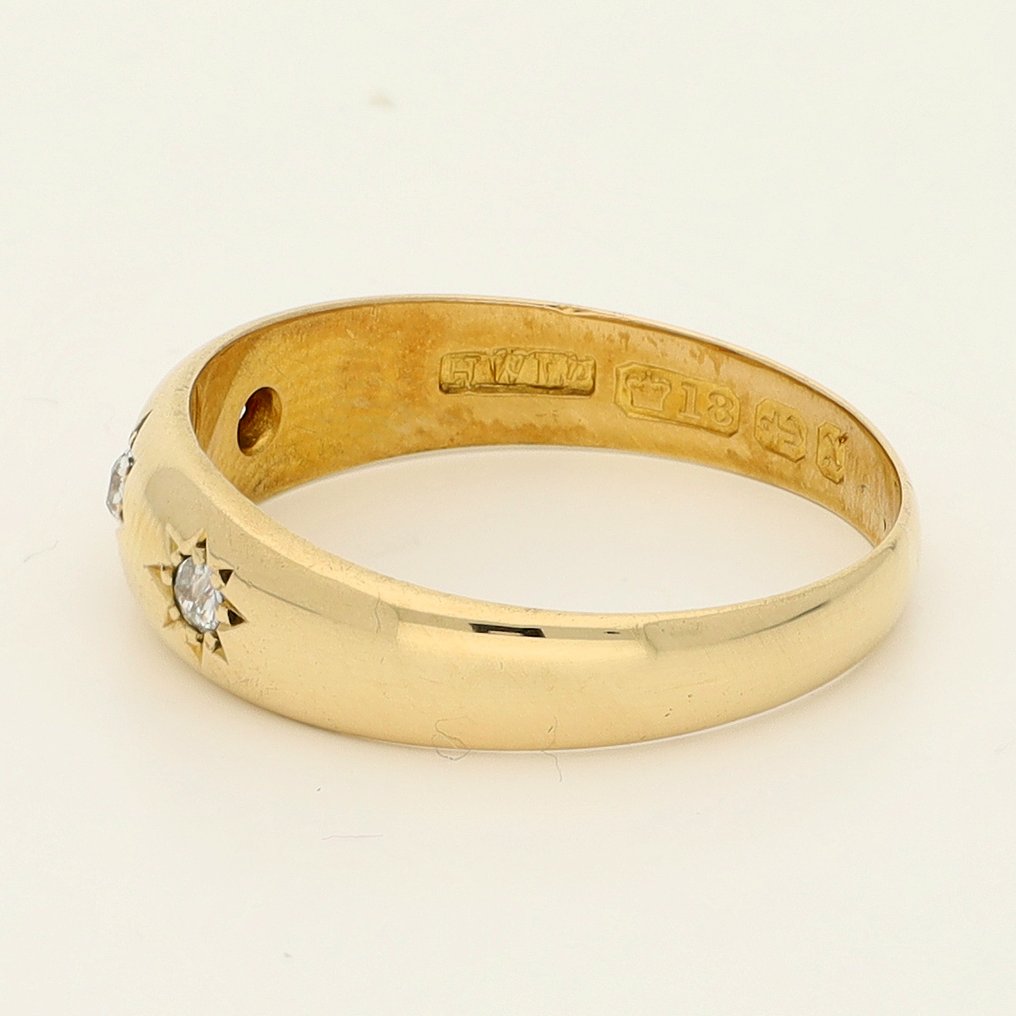 戒指 - 18K包金 黄金 -  0.14ct. tw. 钻石 (天然)  #2.1