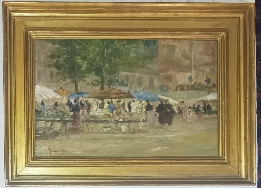 Donato Frisia (1883-1953) - Scena di mercato #1.0