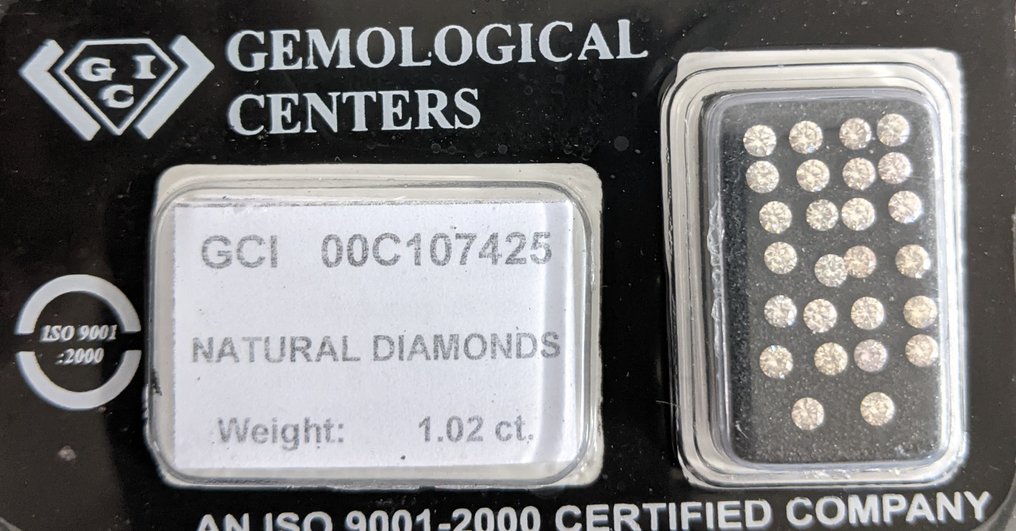 Utan reservationspris - 26 pcs Diamant  (Natural)  - 1.02 ct - Rund - H, I, J, K, L - VS1, VS2, SI1, SI2 - Gemmological Centre Israel (G.C.I.) #2.1