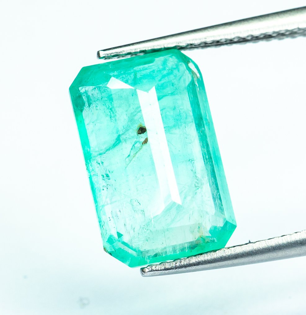 Nincs minimálár Smaragd - 5.27 ct - Bellerophon Gemlab - Kékes-zöld (Nigéria) #3.2