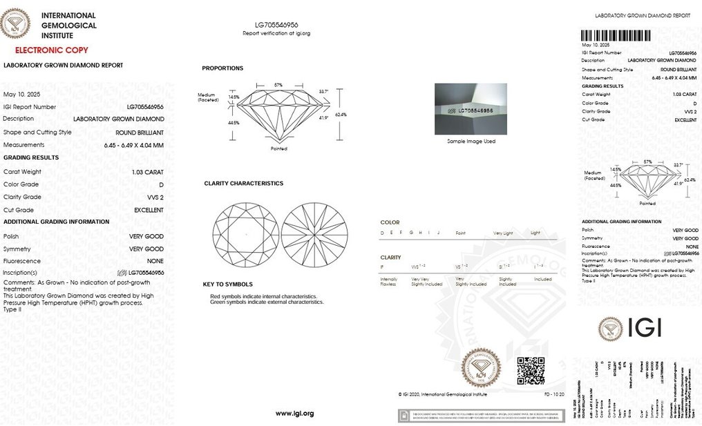 No Reserve Price - Earrings - 14 kt. White gold -  2.03ct. tw. Diamond (Lab-grown) - Round D-VVS2 #2.1