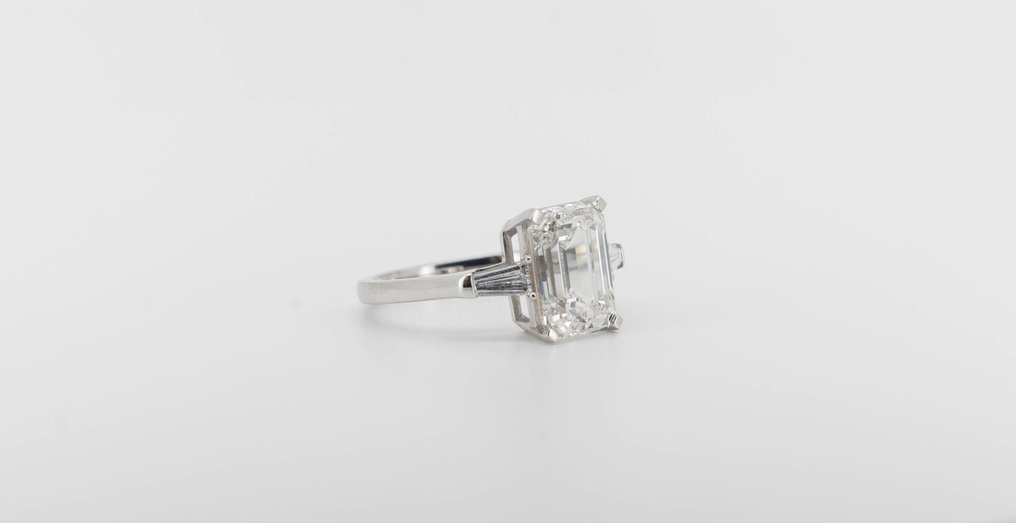 戒指 - 18 克拉 白金 -  5.04ct. tw. 鉆石 (實驗室培育) - 鉆石 - Emerald E-VVS2 #3.2