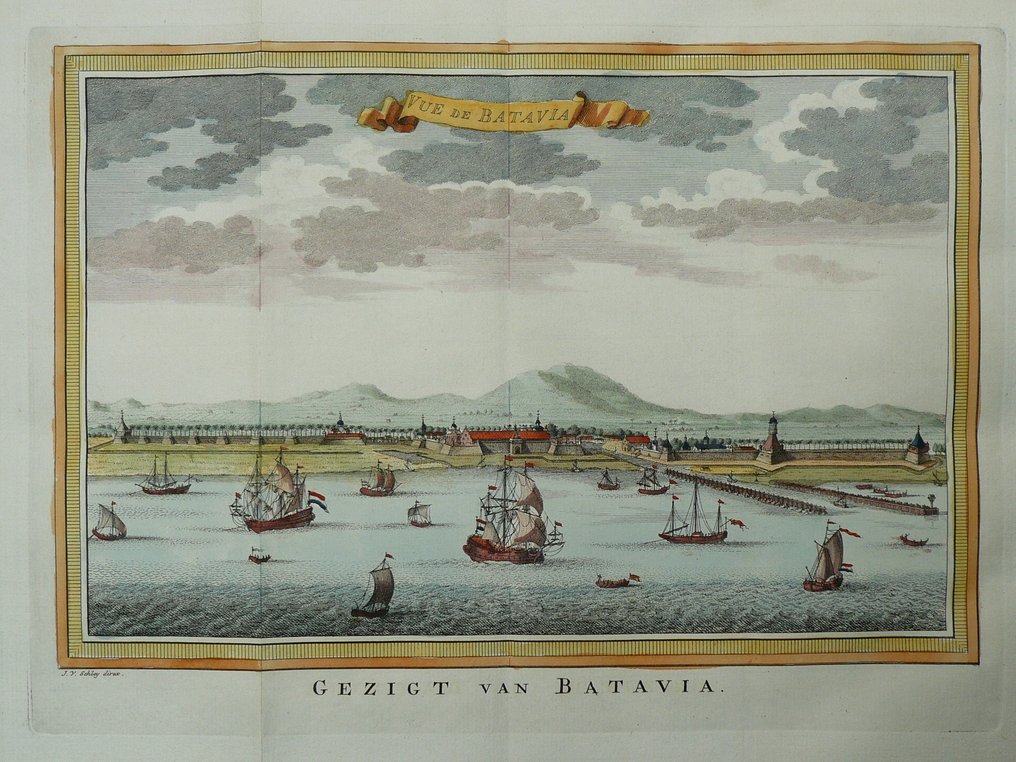 Indonesia - Jakarta / Batavia / Java; J. van Schley / N. Bellin - Vue de Batavia - 1747 #1.0