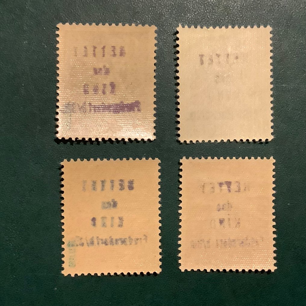 Germany - Local postal areas 1945 - Fredesdorf: Berlin Teddy Bear with local printing on two types of paper. - Michel 69/70 SBZ en uy #3.2