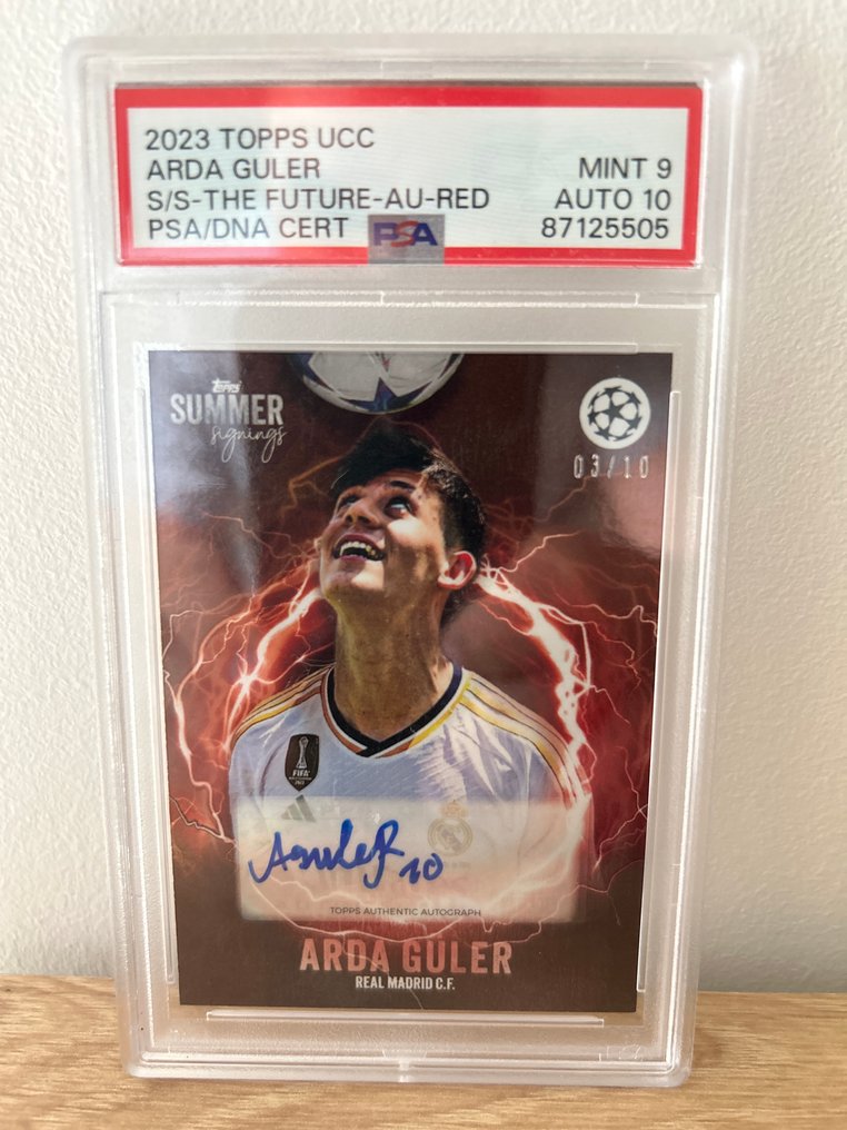 2023 Topps UEFA Champions League Arda Güler Autographed card, Serialised card, Encased, Numbered parallel - PSA 9 - 1 Graded card #1.0