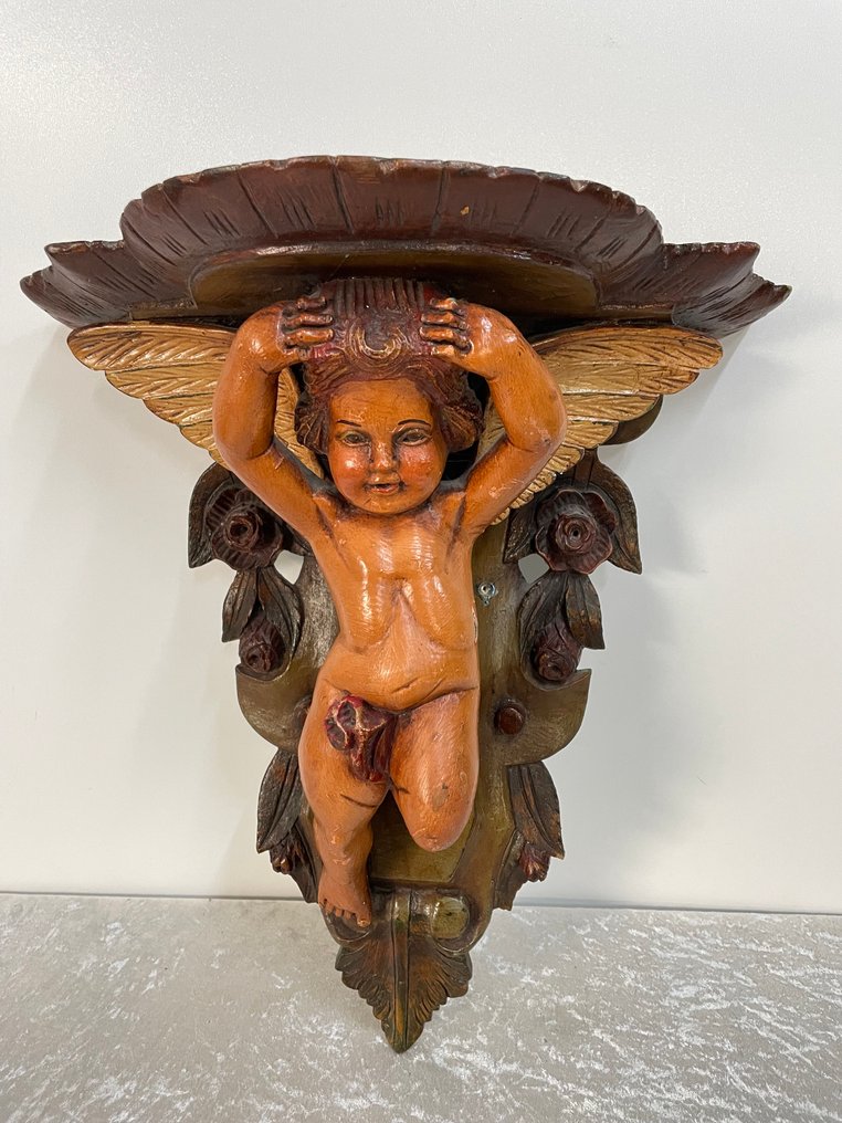  Architectural ornament - 1940-1950 - Console Engel - 40 cm  #1.0