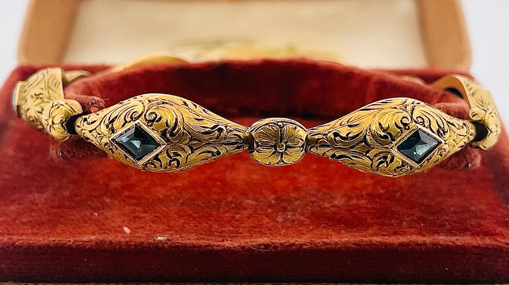 Rannekoru - 18 kt. Keltakulta Safiiri #1.0