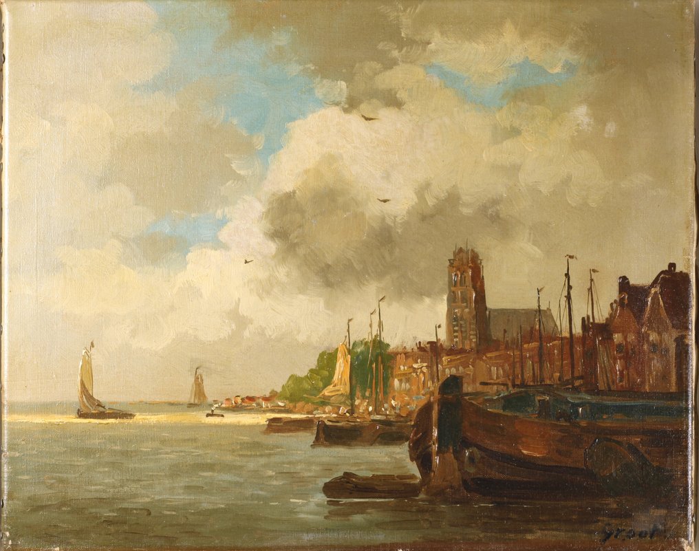 荷兰学校 (XIX) - Ansicht von Dodrecht #2.1