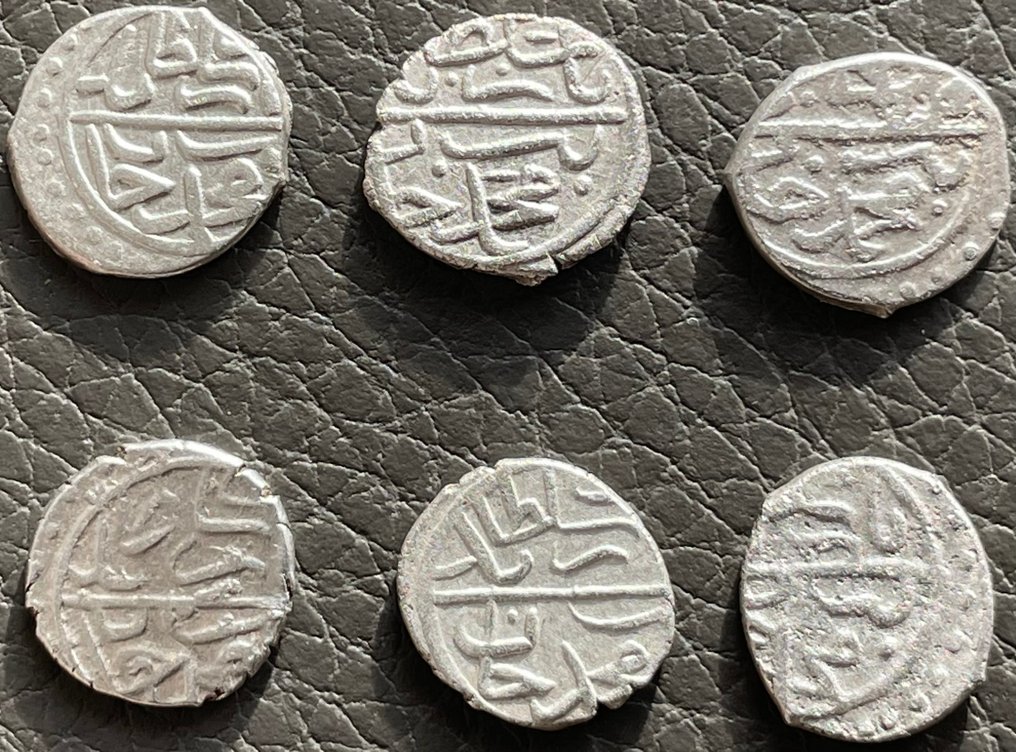 Ottoman Empire, Türkiye. Sultan Bayezid II. Lot of 6 Akçes different types and mints AH 886 (15th century AD) (No reserve price) #1.0