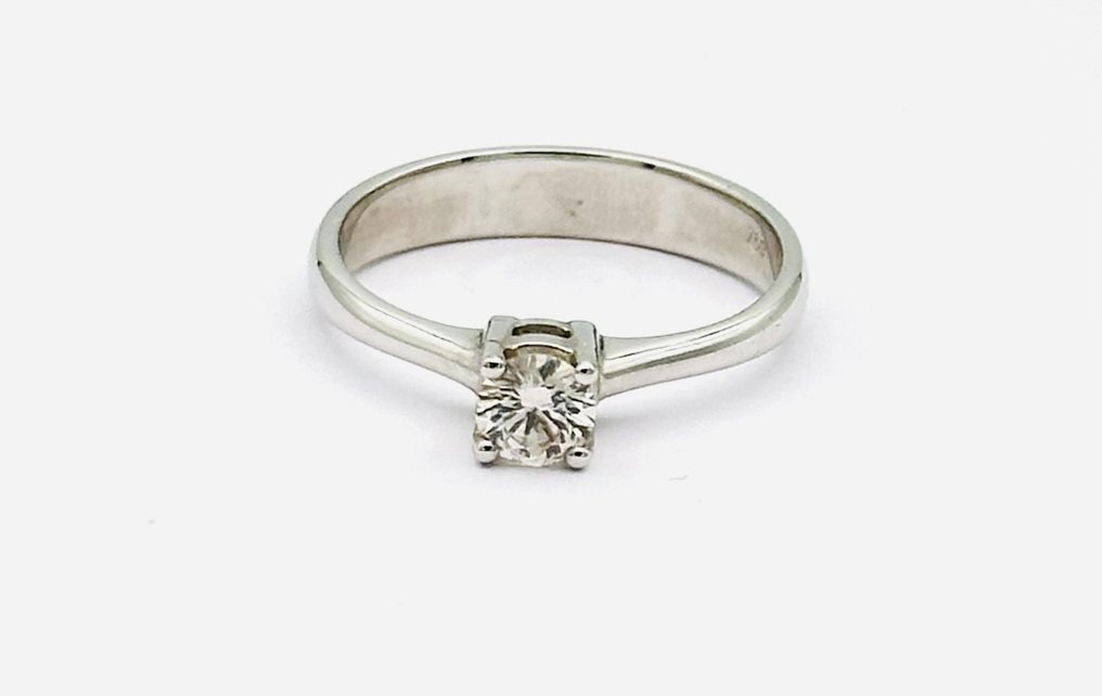 戒指 - 18K包金 白金 -  0.33ct. tw. 钻石 (天然)  #1.0