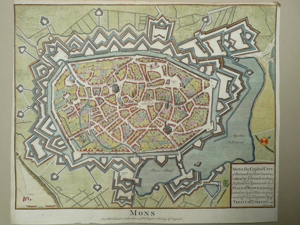 Belgium - Mons / Bergen; N. Tindal - Mons the capital of hainaulkt in the Low Countries (...) - 1721-1750 #1.0