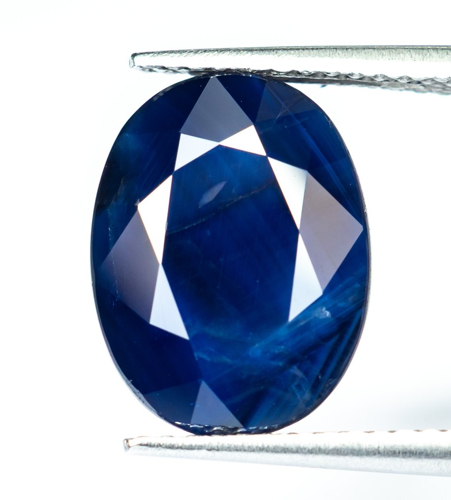 Fără preț de rezervă Safir  - 8.04 ct - Bellerophon Gemlab - Deep Blue #1.0