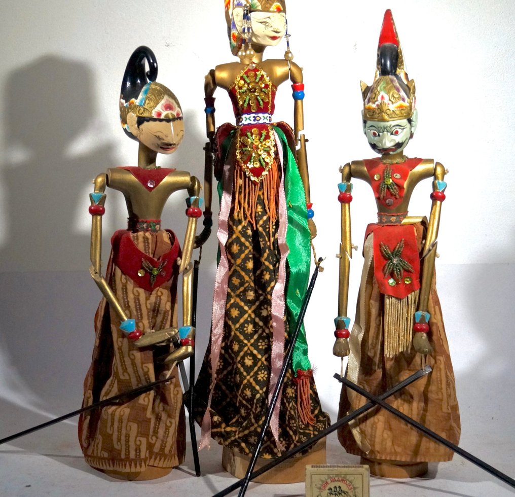 Τρίο σετ μαριονέτες Wayang Golek - Ινδονησία - Late 20th century #1.0