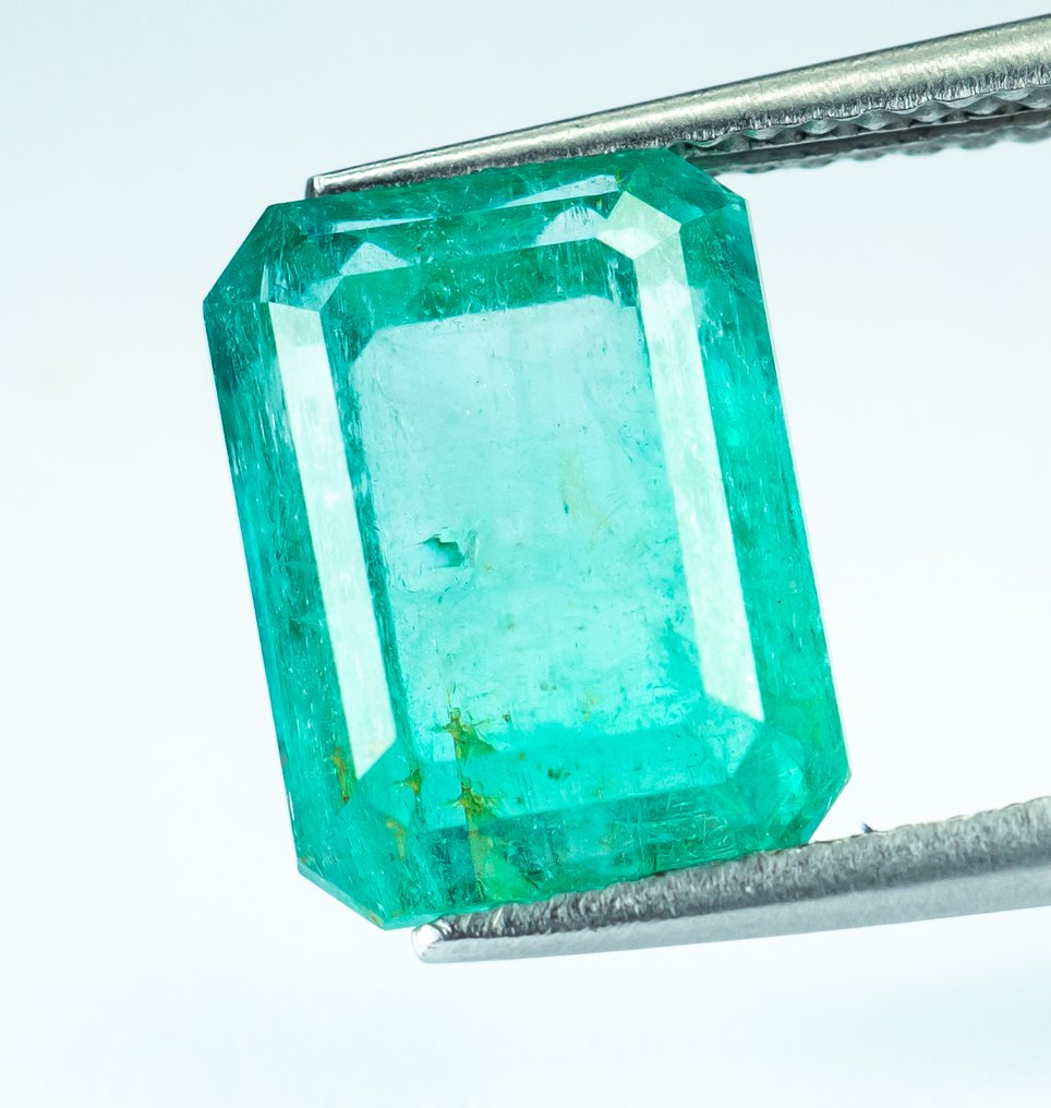 Ingen reservasjonspris Smaragd - 6.34 ct - Bellerophon Gemlab - Blågrønn (Nigeria) #1.0