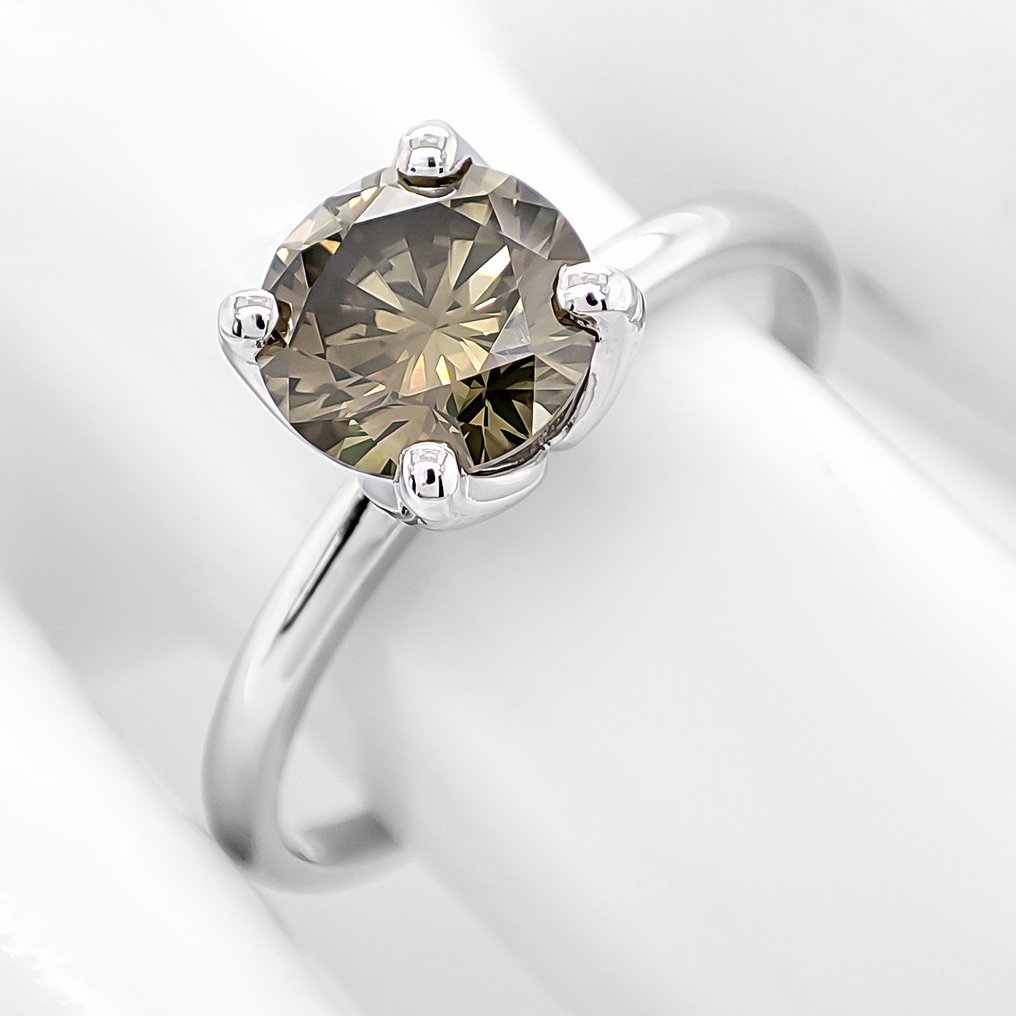 χωρίς τιμή ασφαλείας - Δαχτυλίδι - 14 καράτια Λευκός χρυσός - 1.12ct. tw. Διαμάντι (Φυσικού χρώματος) - Πιστοποιητικό IGI #1.0